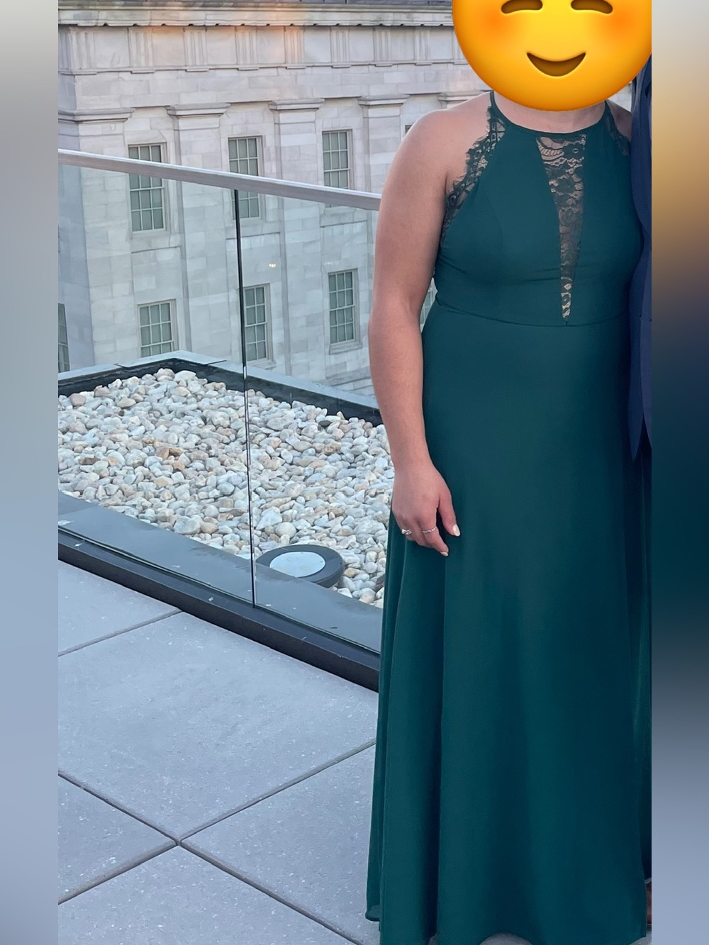 Lulu's Deep Green Lace-Back Maxi Dress